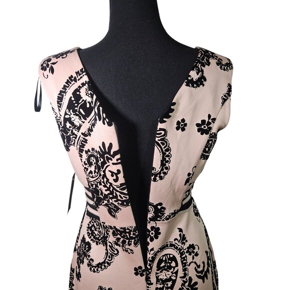 Valentines Elegant Classy En Focus Studio Womens Sleeveless Midi Dress Black Bei - Picture 3 of 16